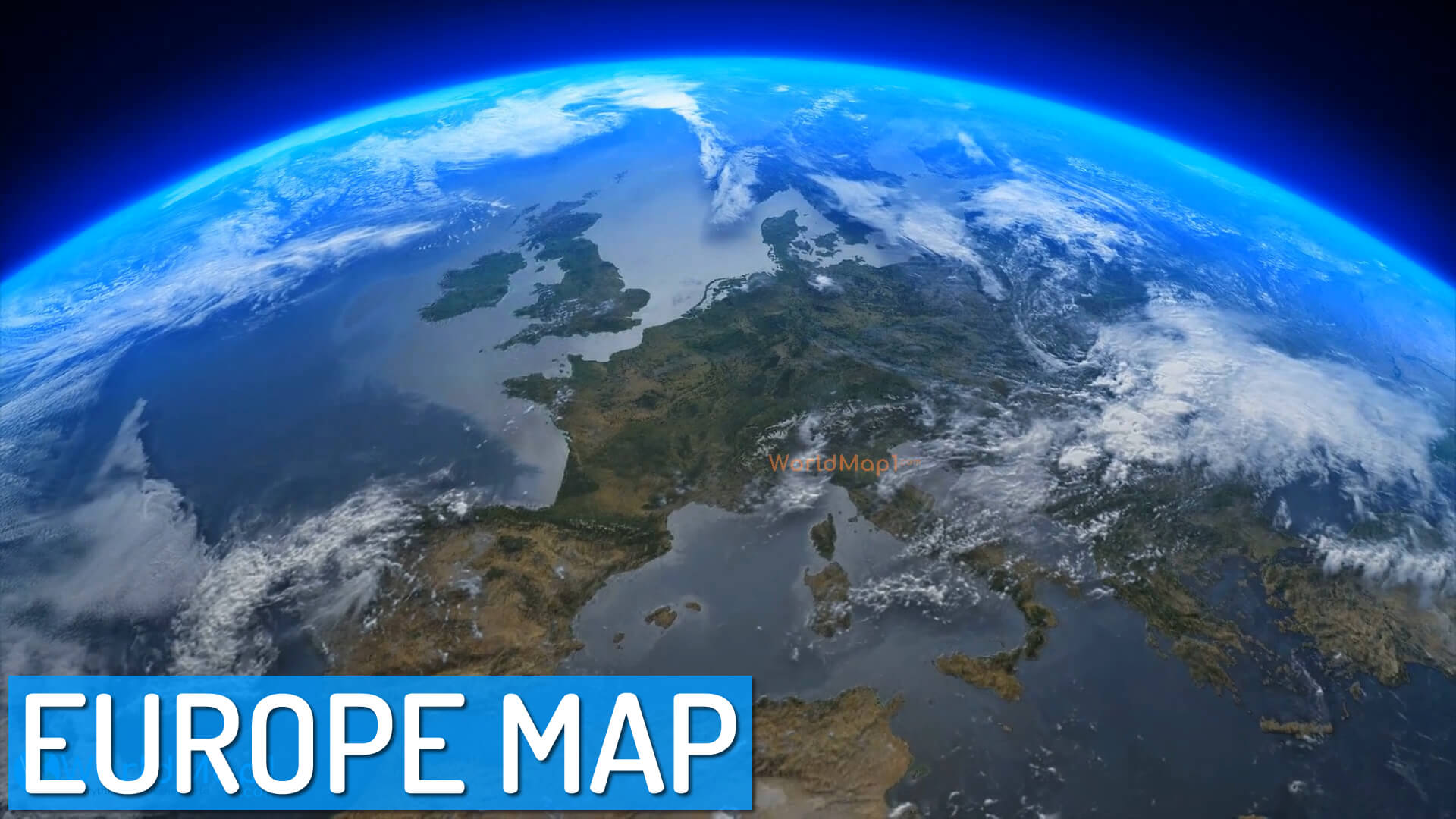 Europe Satellite Map from Space Thumbnail